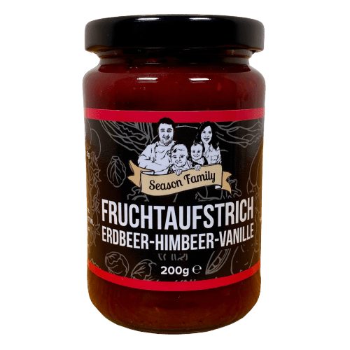 Erdbeer-Himbeer-Vanille Fruchtaufstrich Kulinarik > Fruchtaufstriche Season Family