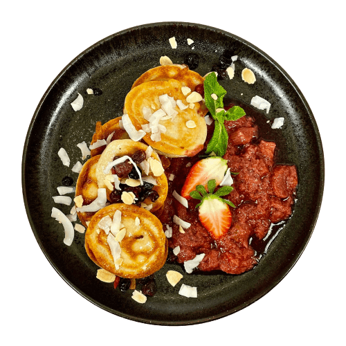 Pancakes mit Rhabarber-Erdbeerkompott Fitness > Frühstück Season Family