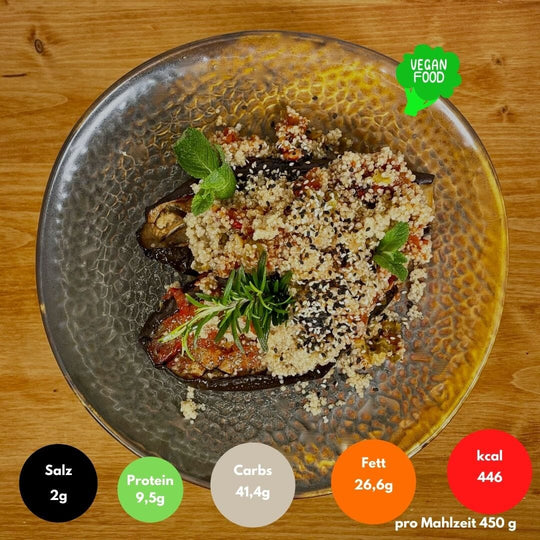 10er Vegan Bestseller Box VEGAN Season Family VEGAN Gegrillte Aubergine mit Tomatensalsa und Quinoa 