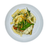 #94 Gegrilltes Köhlerfilet mit Pasta und andalusischem Gemüsemix Fisch Season Family 