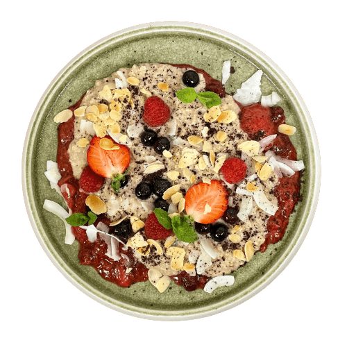 Porridge mit Rhabarber-Erdbeerkompott Fitness > Frühstück Season Family 